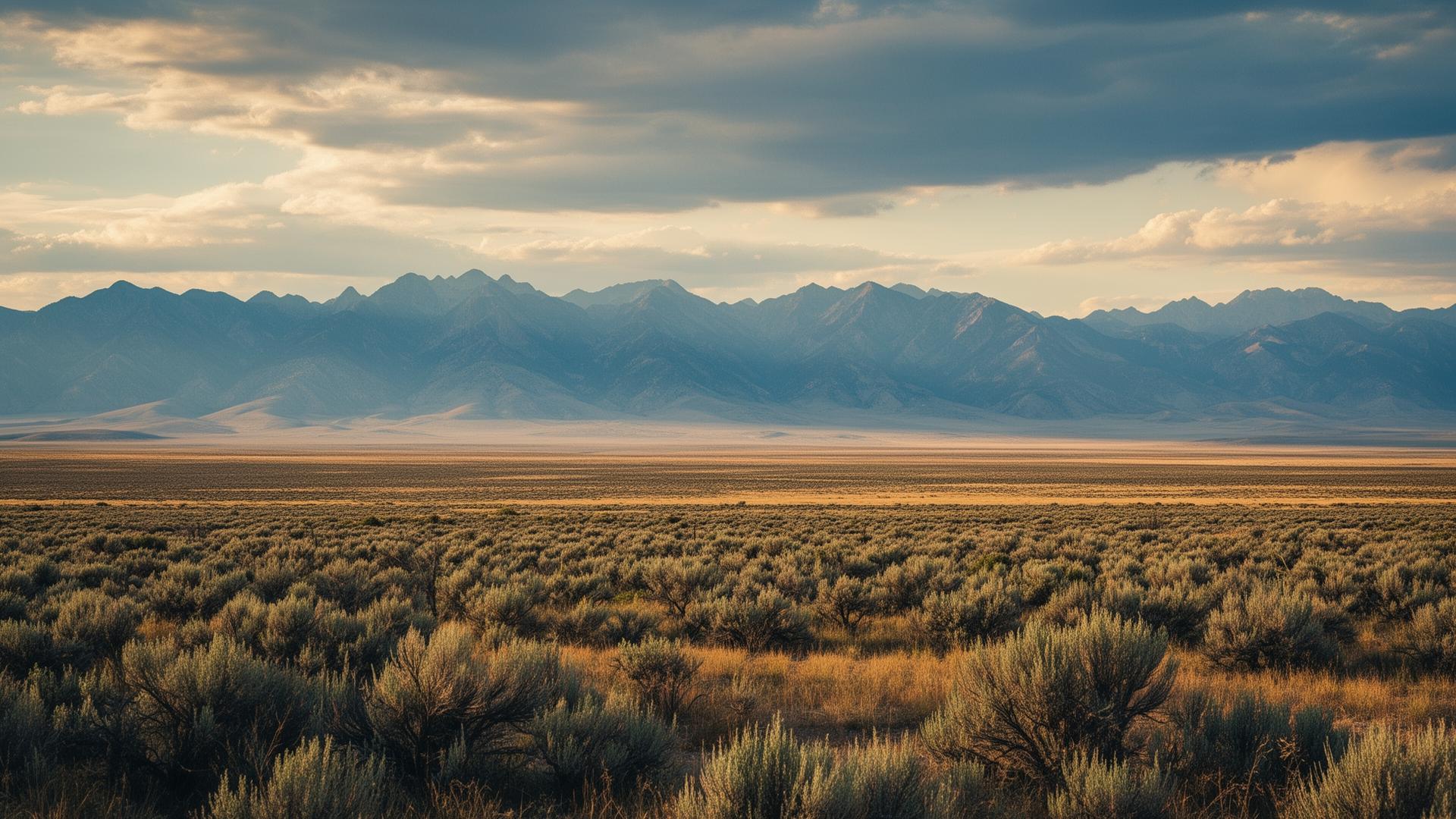 Wide-open southwest Wyoming landscape at golden hour